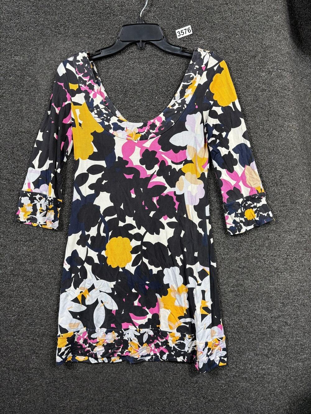 Diane von Furstenberg Dress Womens 0 Silk Floral Print 3/4 Sleeve Boho